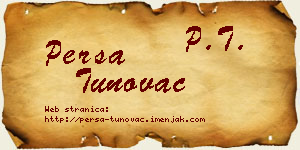 Persa Tunovac vizit kartica